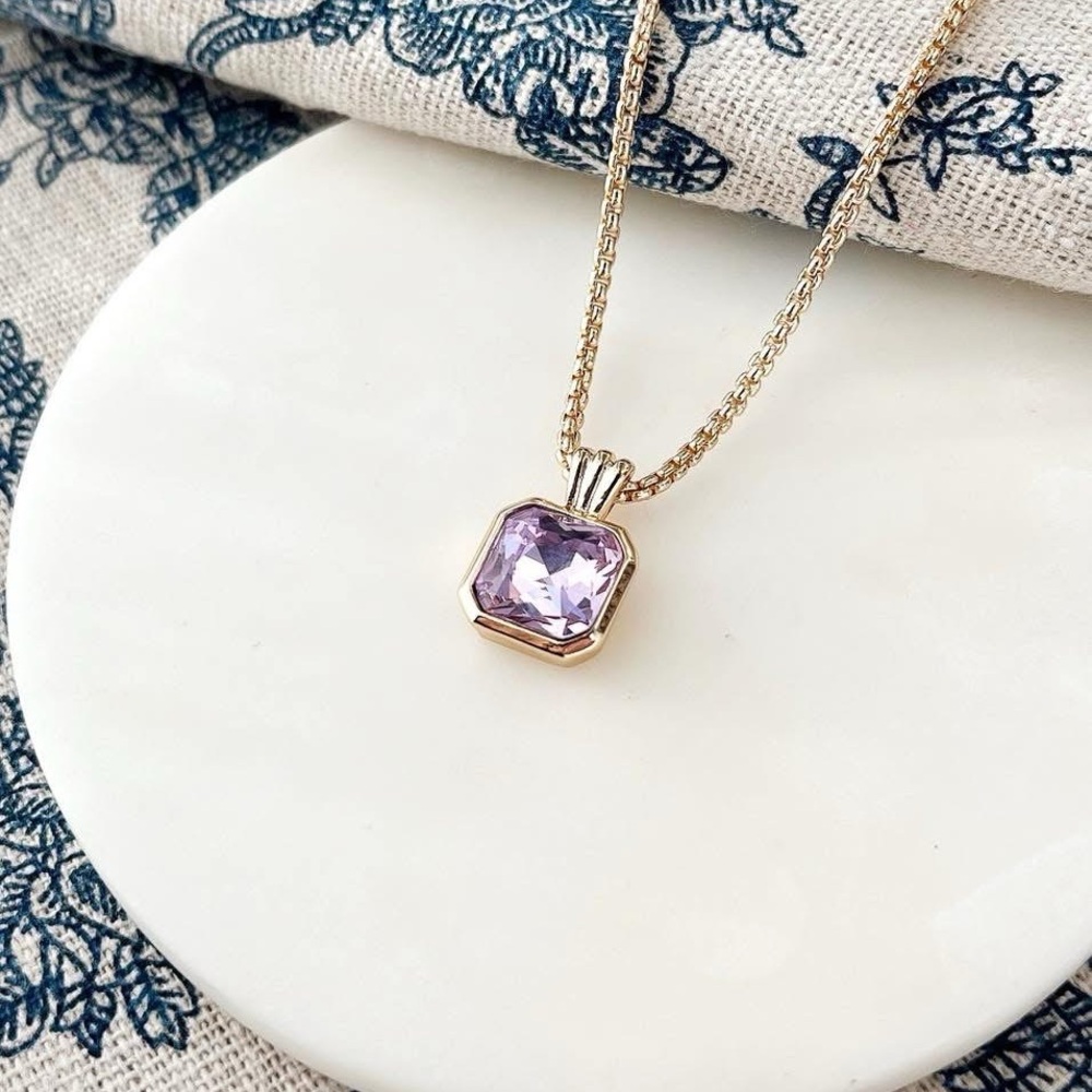 Park Lane “ORCHID” Gold and Purple Pendant Necklace - Picture 6 of 16